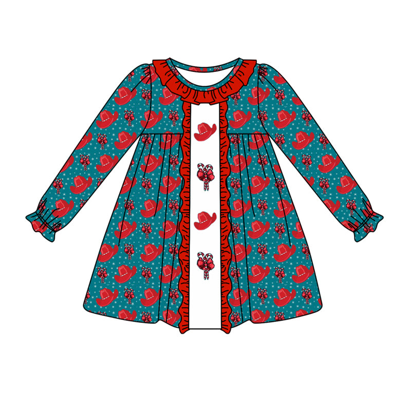 6.28 custom each style moq 5eta 4-6week Sibling Sister red hat baby girls sets and dress and rompers match family design