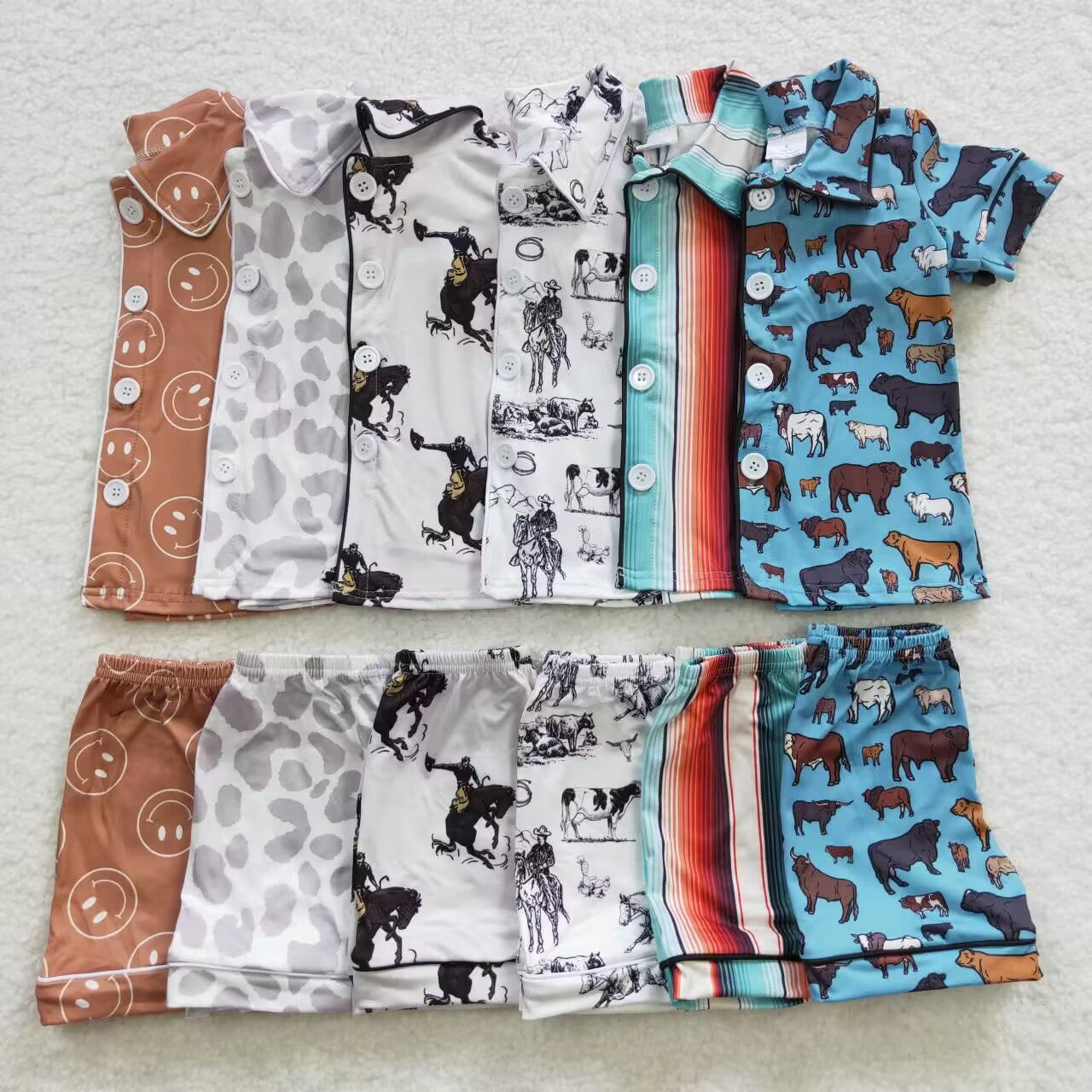 RTS NO MOQ baby boys short-sleeved shorts pajamas suit