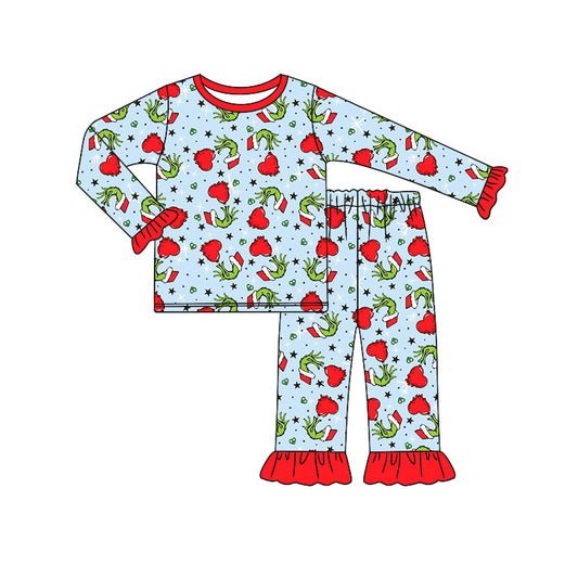 7.6 custom each style moq 5eta 4-6week Sibling Sister Christmas red baby girls sets and rompers match family design