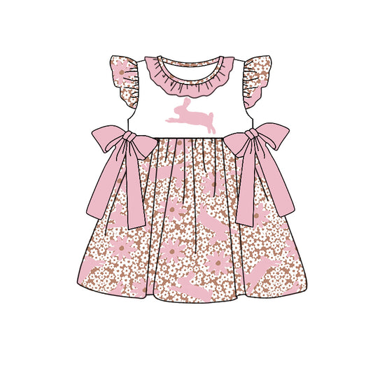 10.18 custom each style moq 5eta 4-6week Sibling Sister easter rabbit baby girl flying sleeve dress and rompers match family design