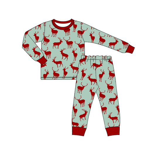 7.10 custom each style moq 5eta 4-6week Sibling Sister deer baby boys sets and rompers match family design