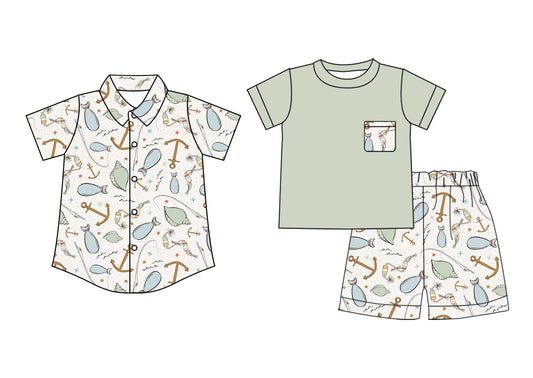 4.11 custom each style moq 5eta 4-6week Sibling Sister baby boy sets and top match family design