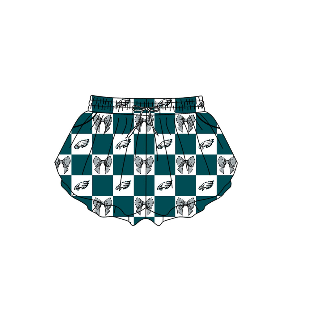 Custom moq 5 mix size milk silk summer teams Green Checked Baby Girl Sleeveless Top Skirt Short Set Dress And Shorts Yoga Outfit Boy's Top Shorts Set Romper