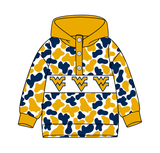 3-Custom moq 8 mix size milk silk summer team baby boy clothes camouflage yellow and blue hooded long sleeve top-25.10.9