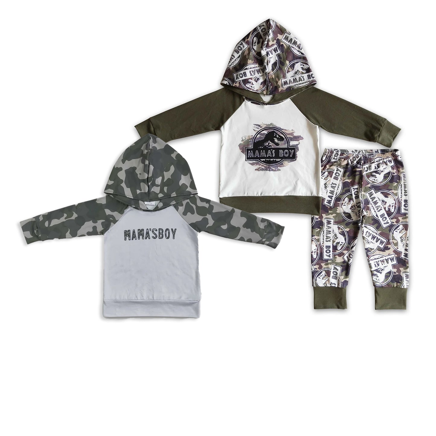 RTS NO MOQ Sibling Baby boy clothes hooded Long Sleeve Pants Set and top