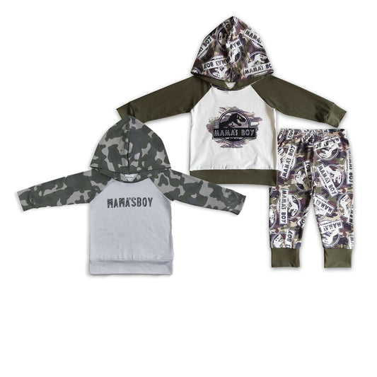 RTS NO MOQ Sibling Baby boy clothes hooded Long Sleeve Pants Set and top