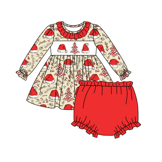 6.21 custom each style moq 5eta 4-6week Christmas red baby girls long sleeve briefs sets