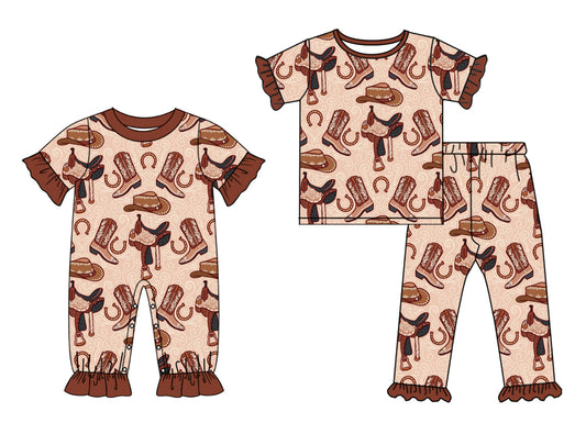 25.10.1 custom each style moq 8 eta 6-8week Sibling Sisters boots baby girl clothes short sleeve pants sets and romper match family design