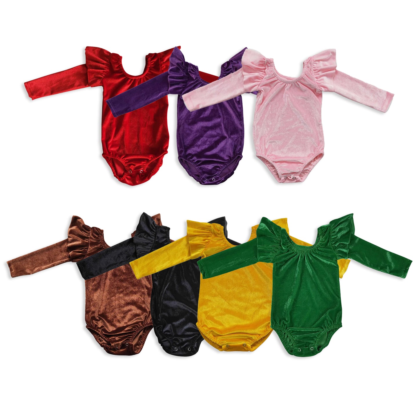 RTS NO MOQ Sibling baby girl clothes Gold velvet long sleeve rompers