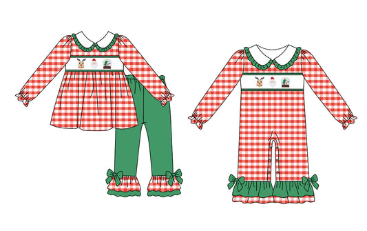25.5.21 custom each style moq 5eta 4-6week Sibling Sisters Christmas baby girl long sleeve pants sets and rompers match family design