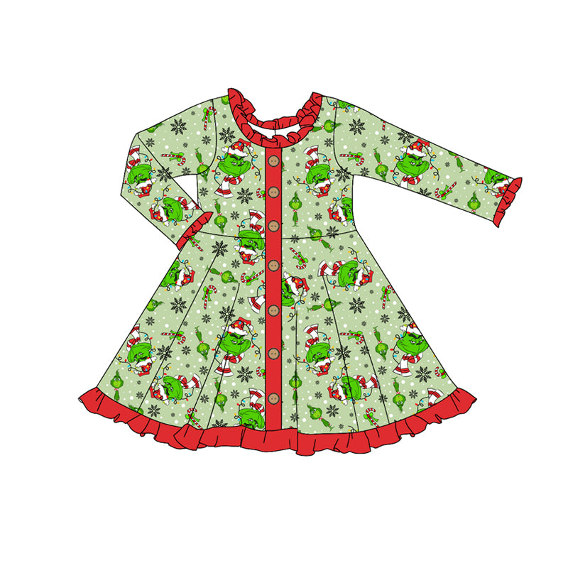 9.18 custom each style moq 5eta 4-6week Sibling Sister Christmas green baby girl sets and dress and rompers match family design