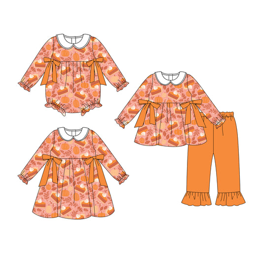 25.7.5 custom each style moq 5eta 4-6week Sibling Sisters cake baby boy long sleeve pants sets and dress and rompers match family design