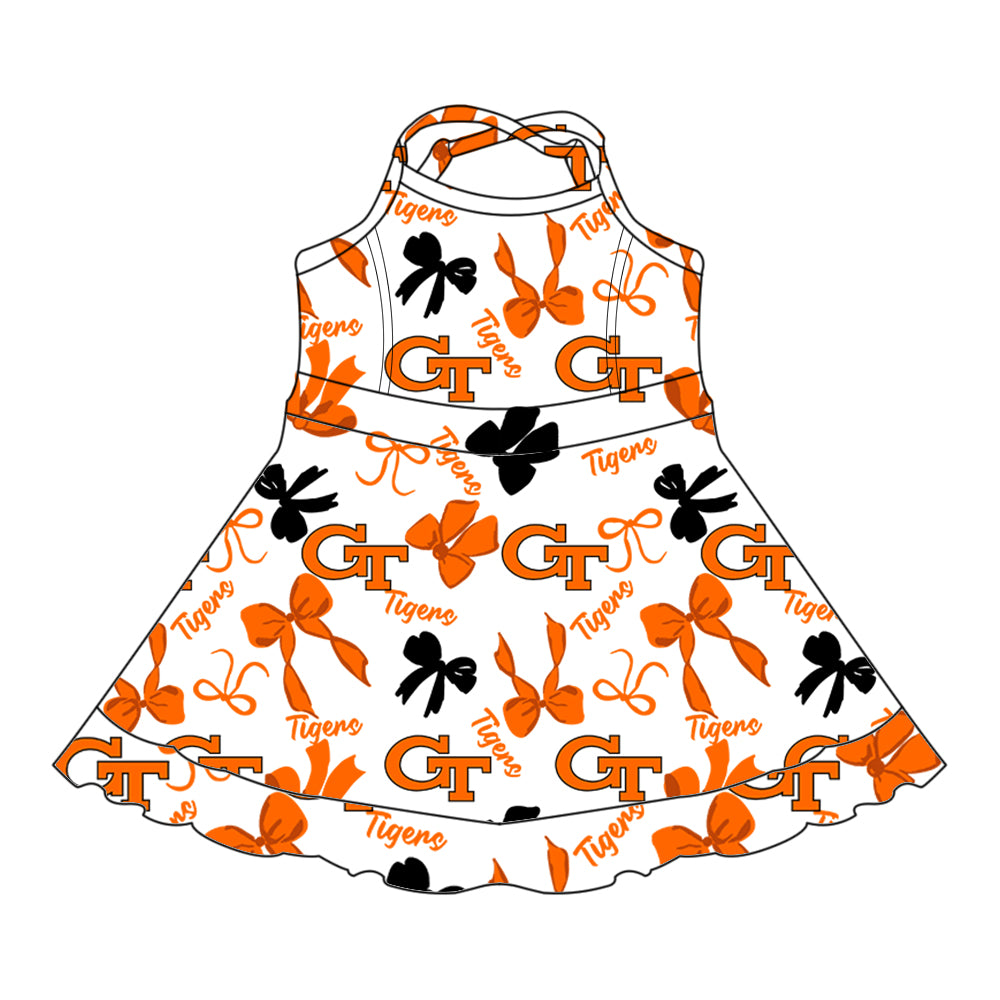 Custom moq 5 mix size milk silk summer teams baby girls clothes bow orange hooded long sleeve pants sets and skirts sets and dress 1 and dress 2 and top-25.8.2