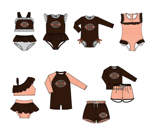 Custom moq 5 mix size milk silk summer teams baby girl boys clothes Two-Piece Swimsuit Set One Piece Swimsuits boy swim trunks