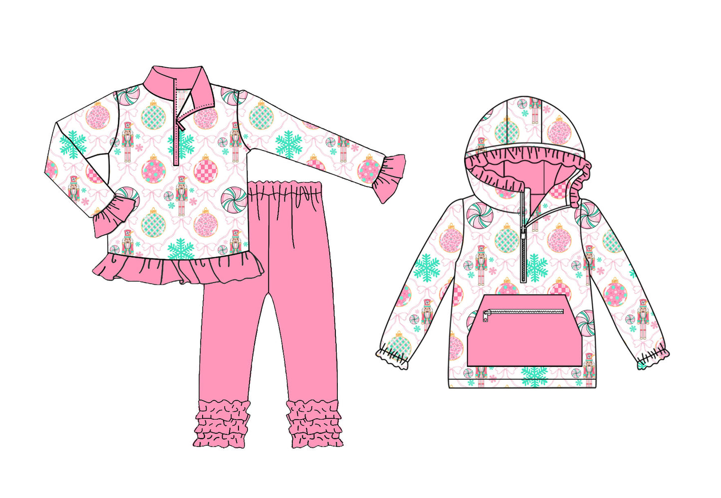 25.9.11 custom each style moq 5eta 4-6week Sibling Sisters baby girl long sleeve pants sets and top match family design