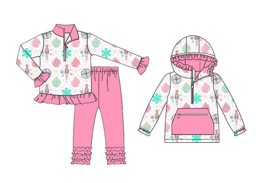 25.9.11 custom each style moq 5eta 4-6week Sibling Sisters baby girl long sleeve pants sets and top match family design