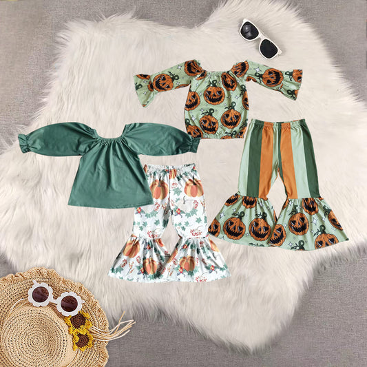 RTS Sibling baby girl clothes halloween long Sleeve pants sets