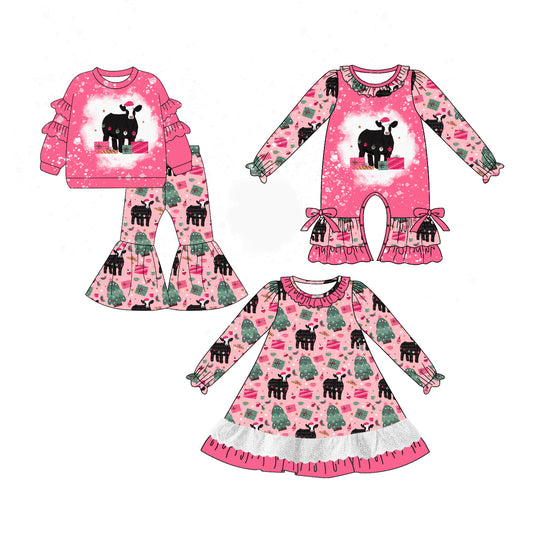 25.6.18 custom each style moq 5eta 4-6week Sibling Sisters Christmas baby girl long sleeve pants sets and dress and rompers match family design