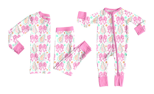 25.6.26 custom each style moq 5eta 4-6week Sibling Sisters Christmas bow pink baby girl long sleeve pants sets and rompers match family design