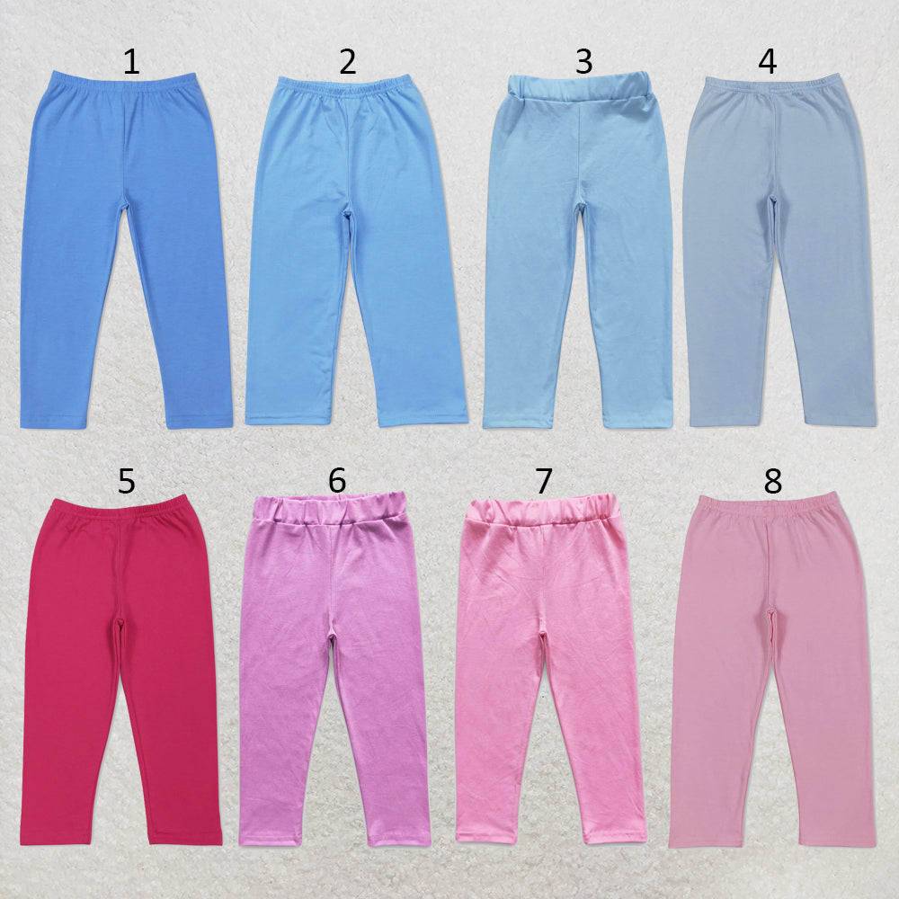 RTS NO MOQ Sibling cotton Baby Girls Solid Color Daily Legging Pants