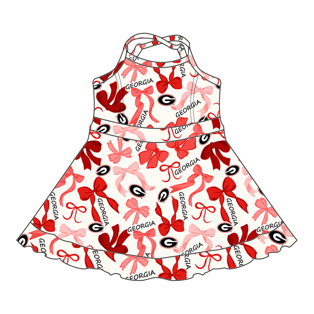Custom moq 5 mix sizes summer teams baby girls clothes team red short sleeve skirts shorts sets dress 1 and dress 2 and dress 3 and dress 4-25.5.14
