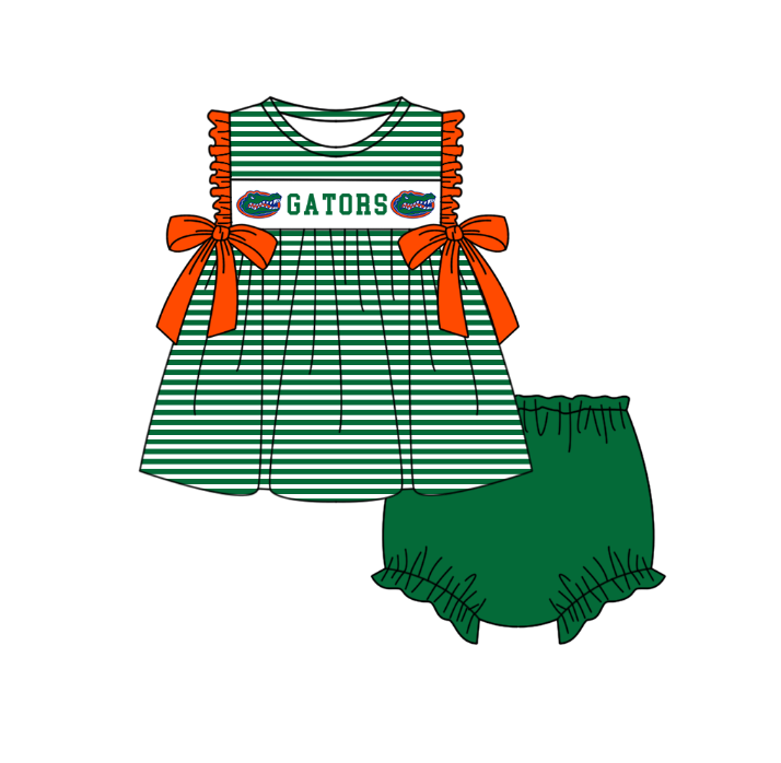 Custom moq 5 mix size milk silk summer teams baby girl boys clothes green short sleeve shorts sets 2 and brief sets and dress and rompers 2 series