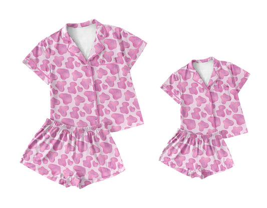 25.10.18 custom each style moq 5 eta 6-8week Sibling Sister short sleeve shorts sets and adult set match design