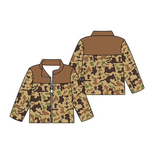 9.23 custom each style moq 5 eta 4-6week baby girls clothes camouflage brown long sleeve top