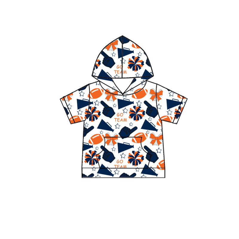 Custom moq 5 each style summer teams baby girls clothes team hooded long sleeve tops and short sleeve top and dress and shorts-25.6.12