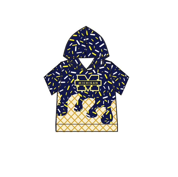 Custom summer teams baby girls clothes team dark blue hooded long sleeve tops and short sleeve top and dress and pants and shorts-25.5.30