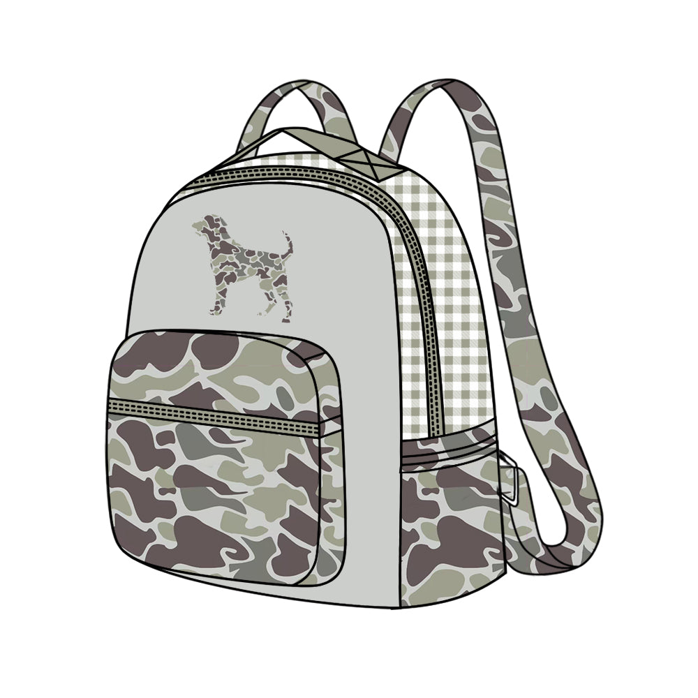 8.31 custom each style moq 5 eta 4-6weeks baby kids fashion camouflage puppy gray backpack
