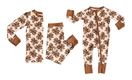 25.7.11 custom each style moq 5eta 4-6week Sibling Sister bow baby boy long sleeve pants sets and rompers match family design