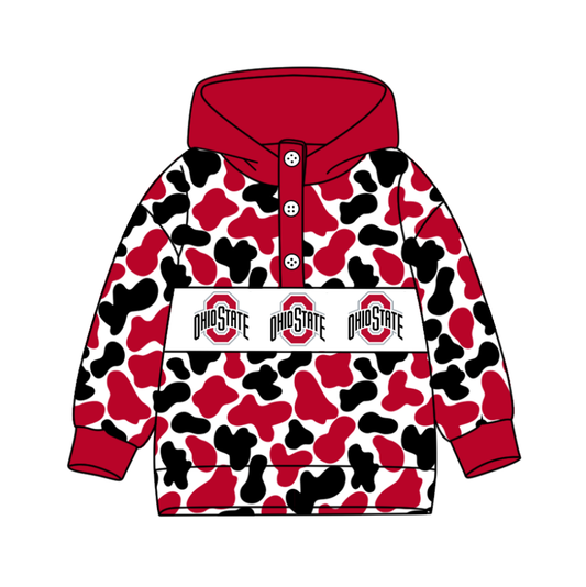 5-Custom moq 8 mix size milk silk summer team baby boy clothes brick red hooded long sleeve top-25.10.9