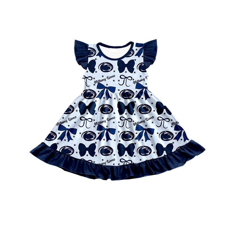 Custom moq 5 mix size milk silk summer teams baby girls clothes team bow blue sleeveless skirts sets and dress 1 and dress 2 and dress 3-25.6.27