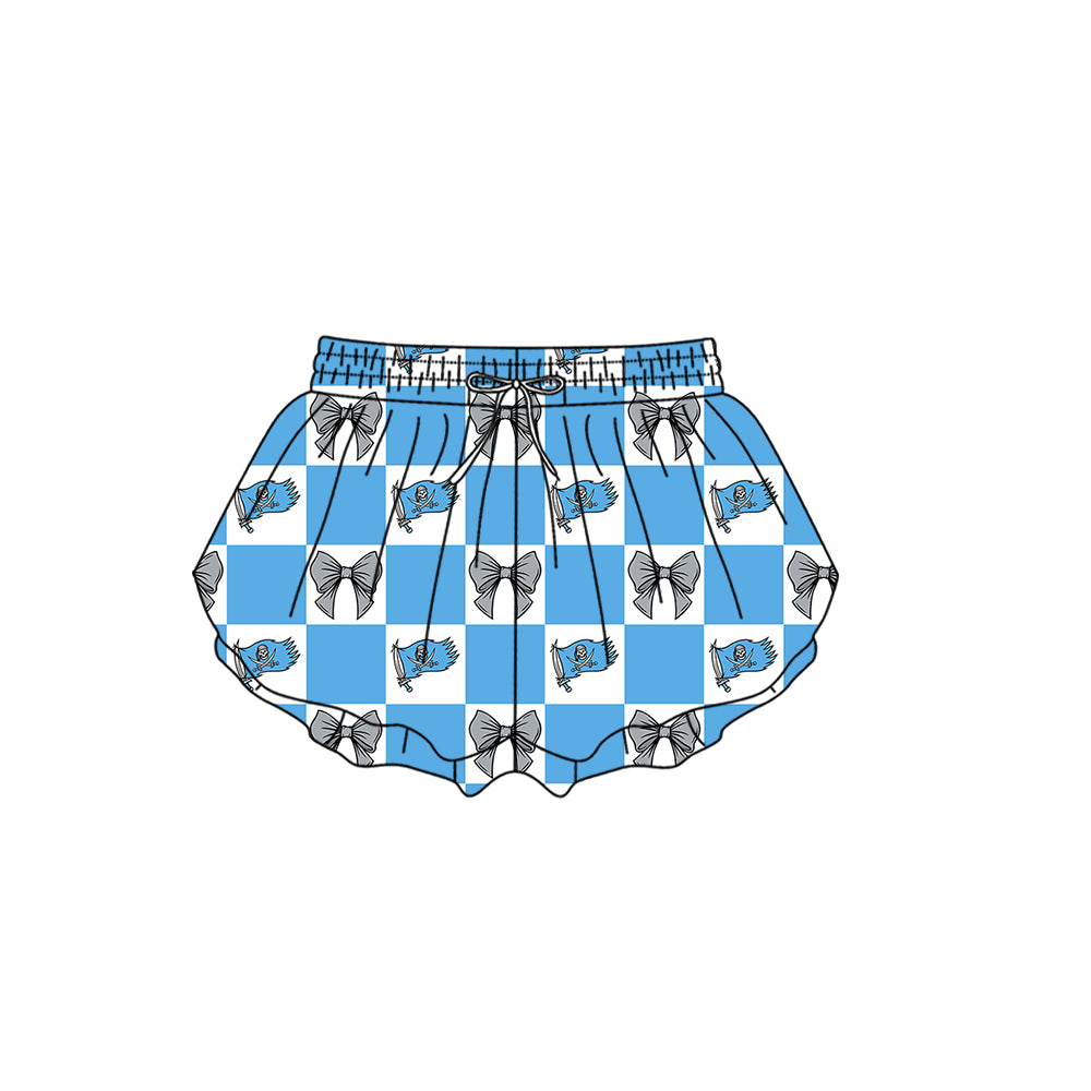 Custom moq 5 mix size milk silk summer teams Baby Girl Blue Sleeveless Top Skirts Set Dress And Shorts Yoga Checked Outfit Boy's Checked Short-Sleeved Polo Shirt And Romper