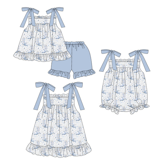 3.14 Custom moq 5 mix size Sibling Cute Clothes Baby Girl's Strap Top And Short Set Matching Romper Dress for Summer