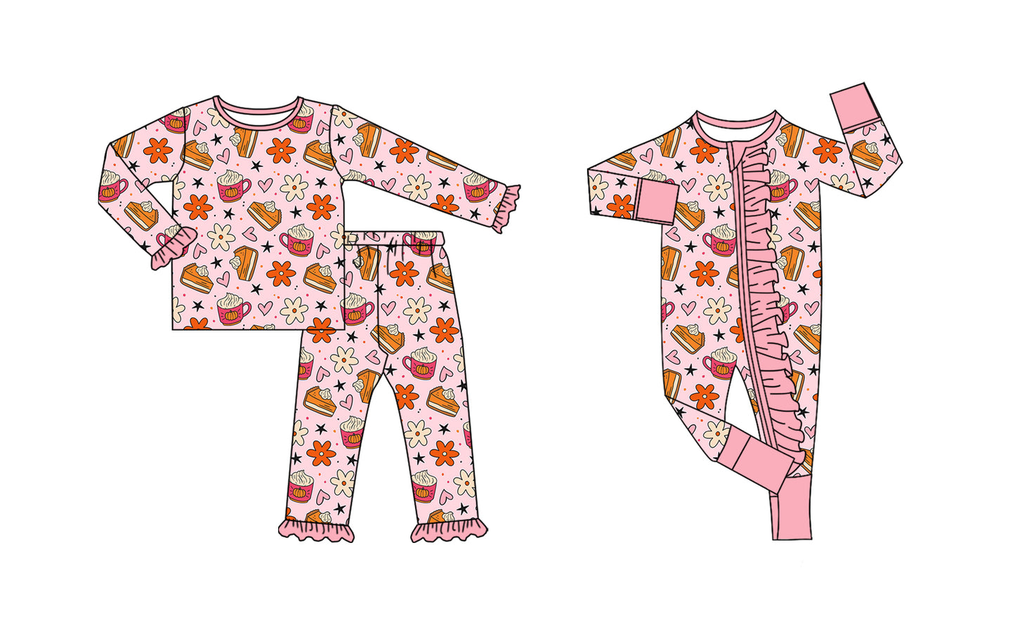 25.7.29 custom each style moq 5eta 4-6week Sibling Sister cake floral baby girl long sleeve pants sets and rompers match family design