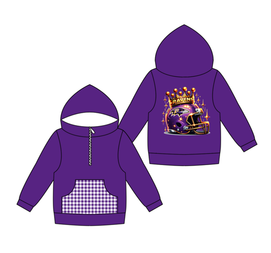 Custom moq 8 mix size milk silk summer team baby boy clothes purple hooded long sleeve top-25.9.30