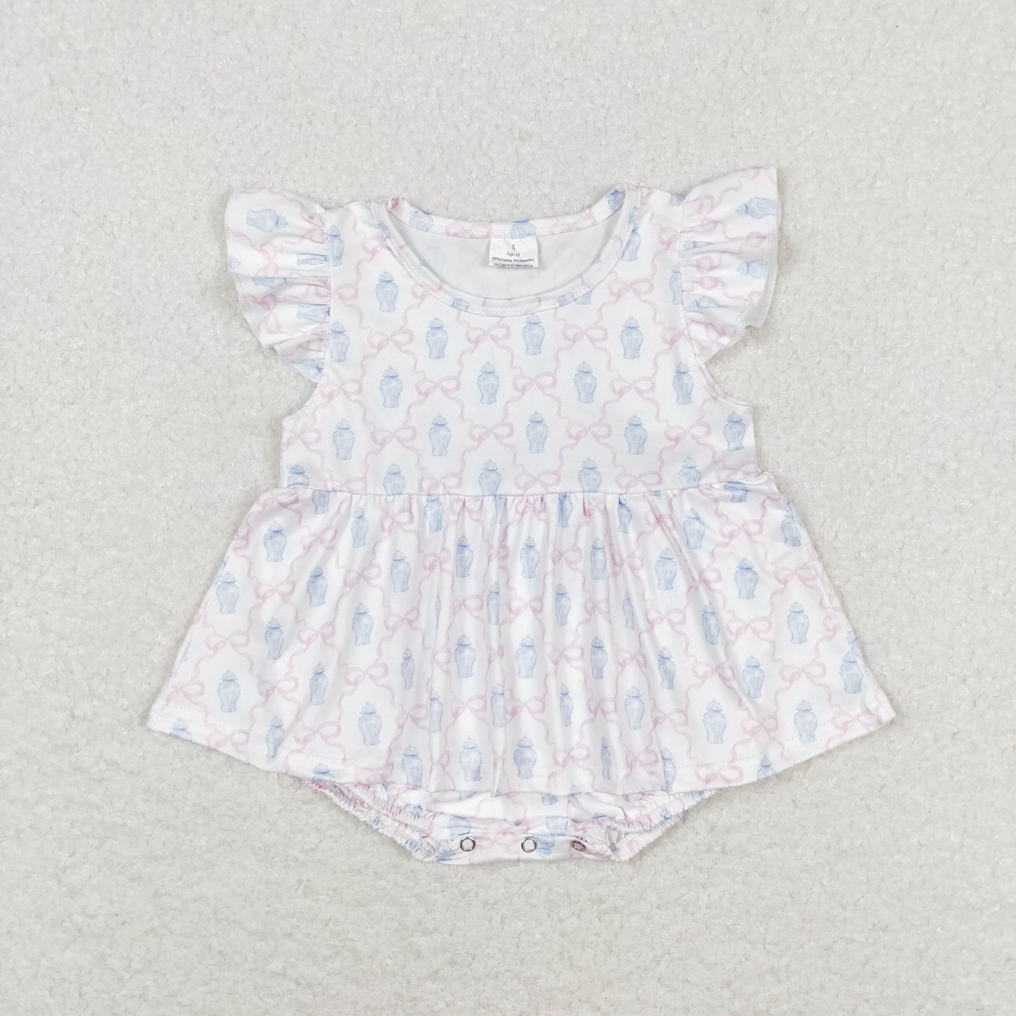 RTS no moq SR1217 Bottle bow pink and white tank top jumpsuit