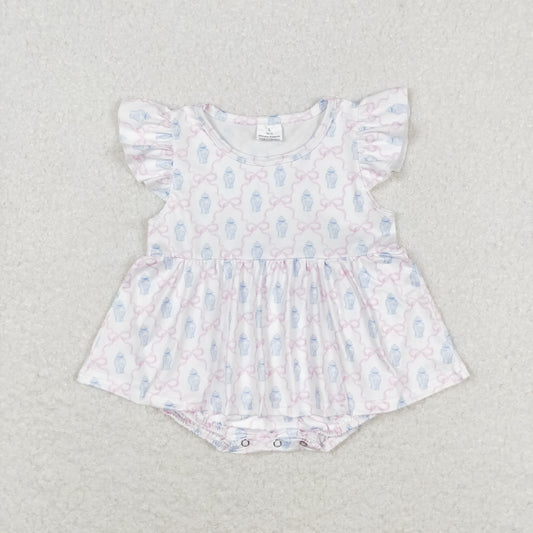 RTS no moq SR1217 Bottle bow pink and white tank top jumpsuit
