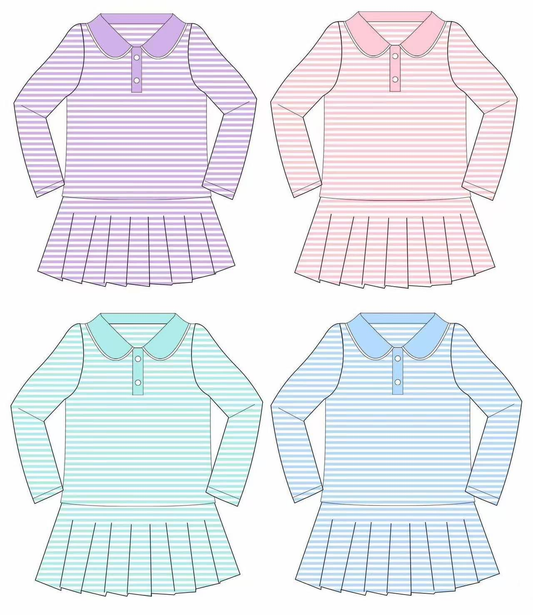 custom each style moq 5 eta 4-6week Sibling Sisters striped baby girl long sleeve dress 4-25.8.9