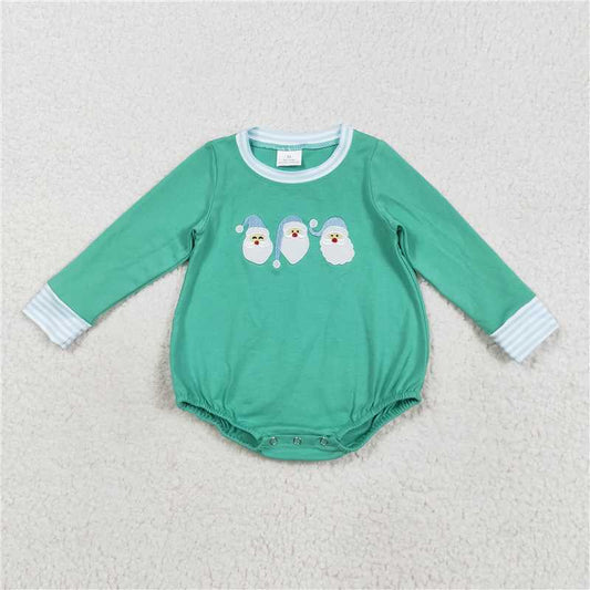RTS NO MOQ（In Stock) LR2411 Baby boy clothes Christmas long-sleeved bodysuit with embroidered