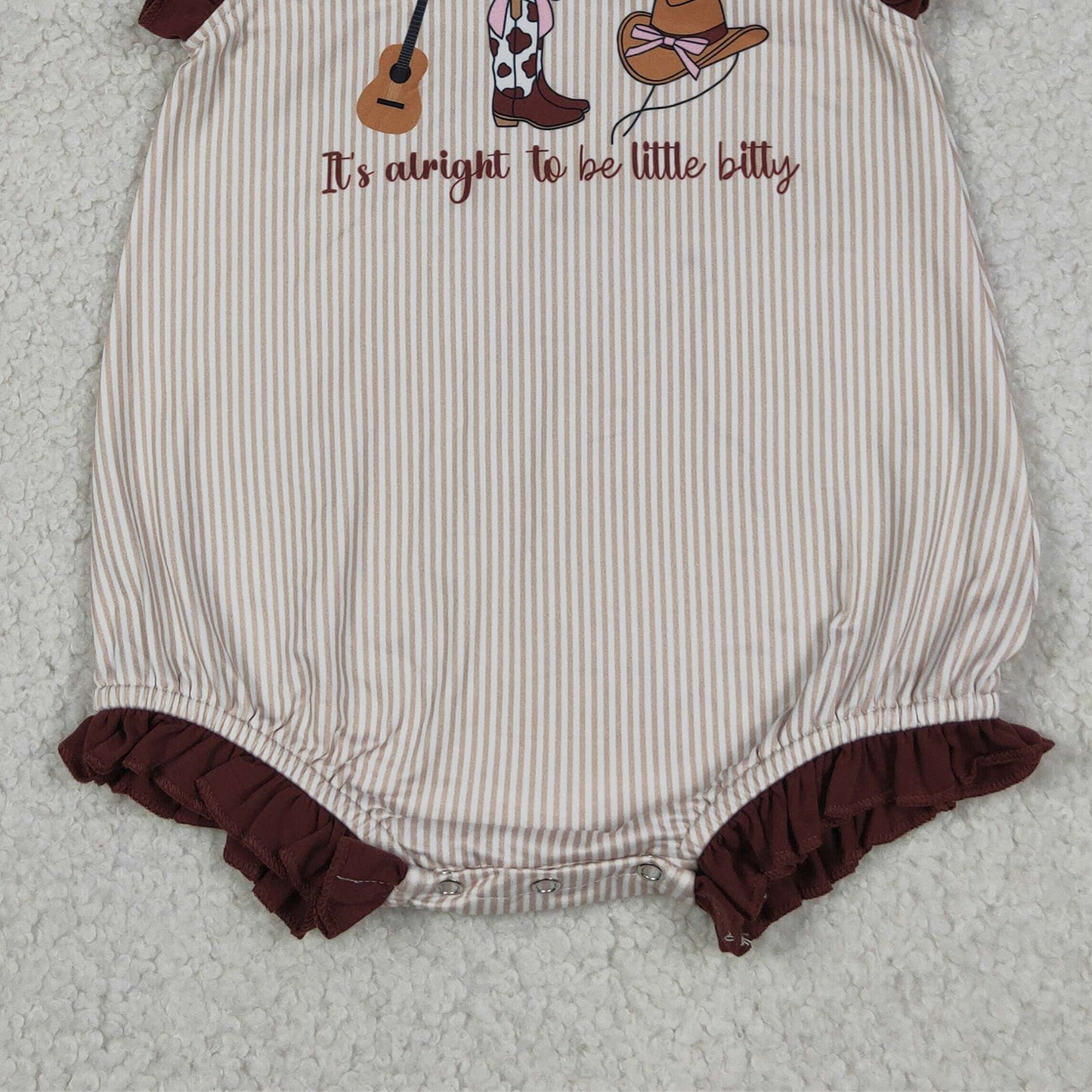 RTS NO MOQ milk silk SR3336 Infant Girls Cute Cowboy Element Boot Hat Romper