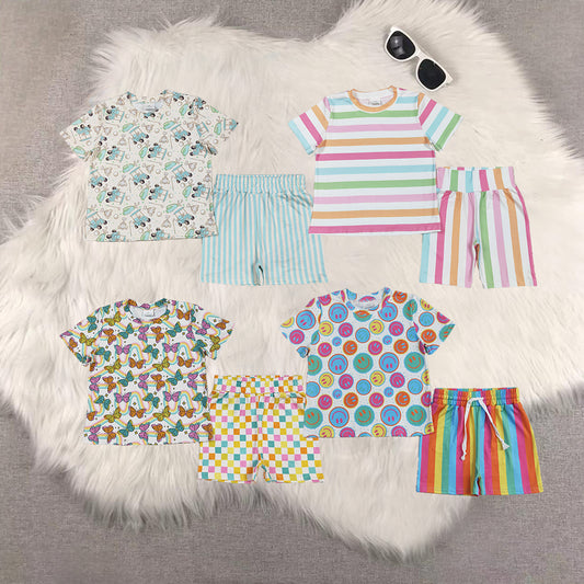 RTS NO MOQ Sibling baby girl Clothes short sleeve shorts Sets