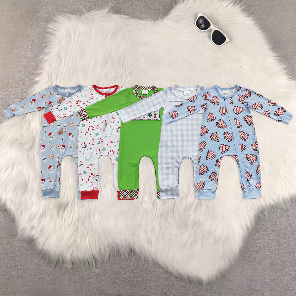 RTS NO MOQ Baby boy clothes Christmas long Sleeve Romper Mixed Sizes