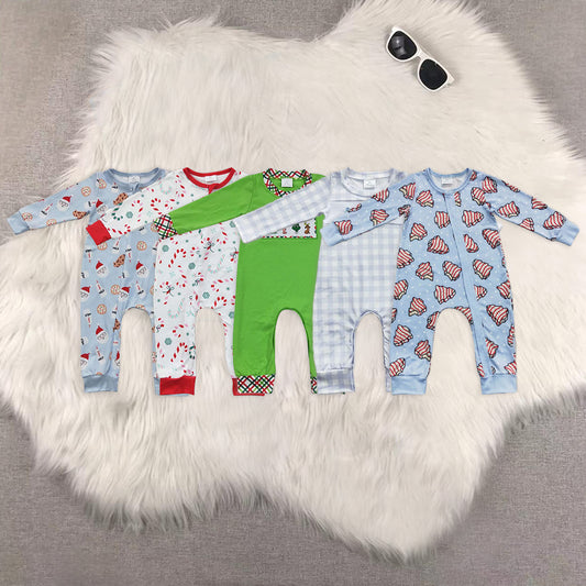RTS NO MOQ Baby boy clothes Christmas long Sleeve Romper Mixed Sizes