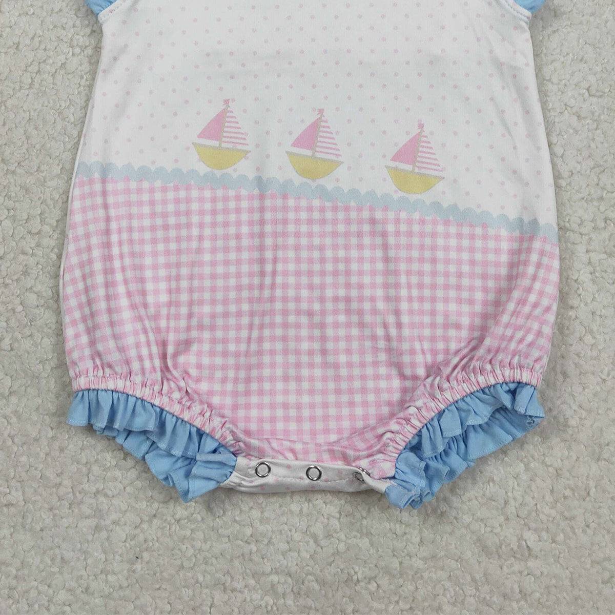 RTS NO MOQ SR3755 Baby Boys Sleeveless Boatneck Polka Dot Ruffle Rompers Cute Baby Outfit