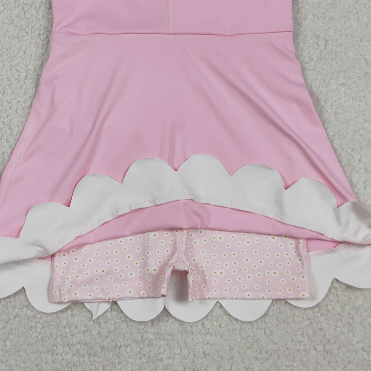 RTS NO MOQ GSD3315 Toddler Girls Sweet Pink Sleeveless Yoga Ruffle Knee Length Dress with Bow