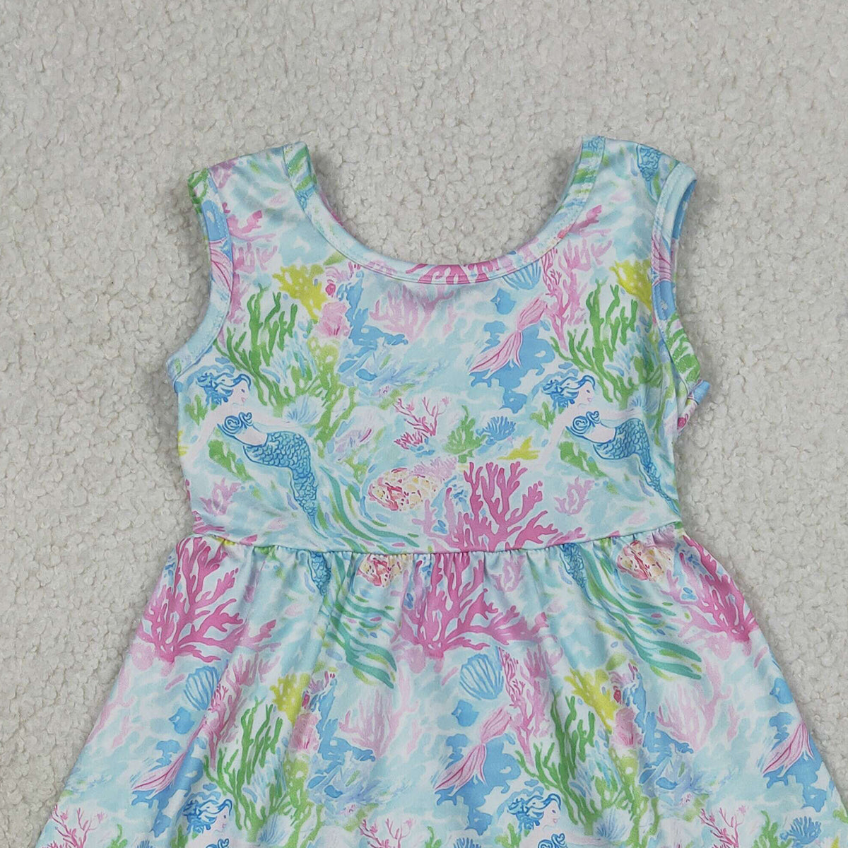RTS NO MOQ GSD3665 Baby Girls Sleeveless Floral Print Knee-Length Dress Cute Toddler Girls Summer Dress