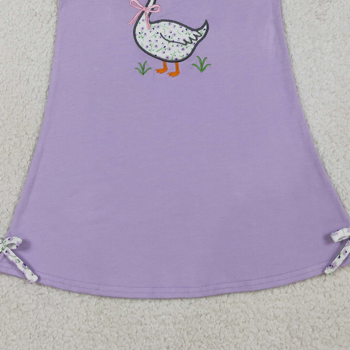 RTS NO MOQ GSD2942 Embroidery Bows Goose Baby Girls  Sleeveless Knee Length Dress